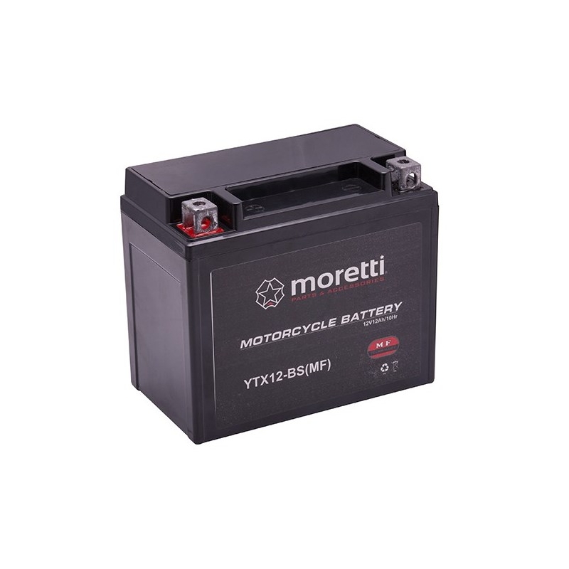 Karbantartást nem igénylő zselés akkumulátor Moretti MTX12-BS, 12V 12Ah