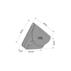Leather saddlebag CUSTOMACCES BARCELONA APB002N fekete pair, with universal support