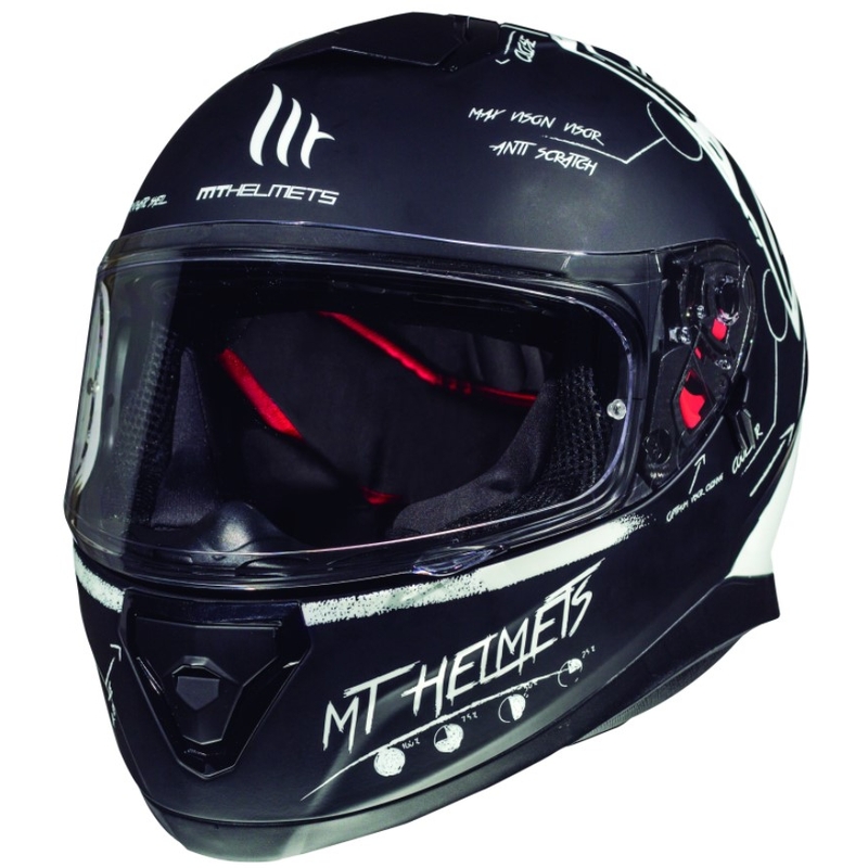 Integrált motoros sisak MT Thunder 3 SV Board fekete matt-fehér