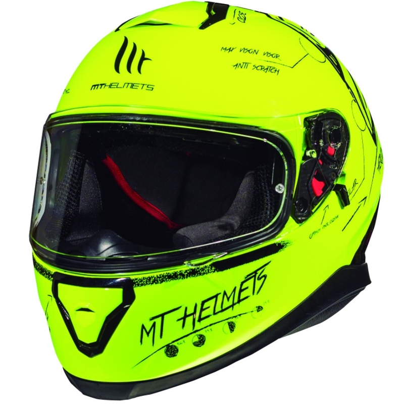 Zárt motoros sisak MT Thunder 3 SV Board neon sárga kiárusítás