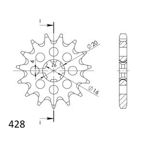 Első lánckerék SUPERSPROX CST-416:15 15 fogak,428