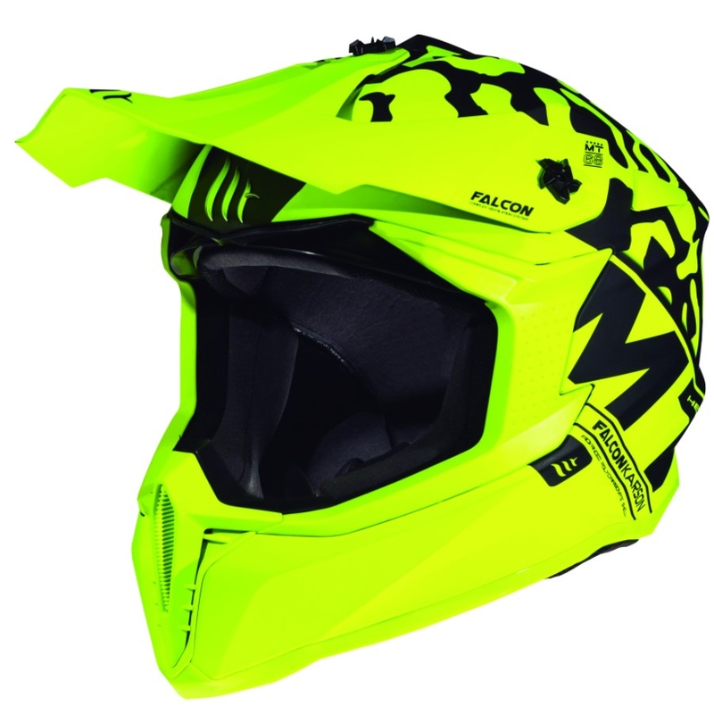 Motocross sisak MT Falcon Karson fluo sárga matt
