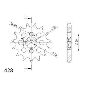 Első lánckerék SUPERSPROX CST-425:16 16 fogak,428