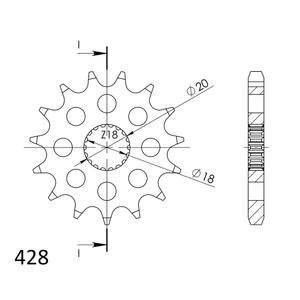 Első lánckerék SUPERSPROX CST-426:15 15 fogak,428