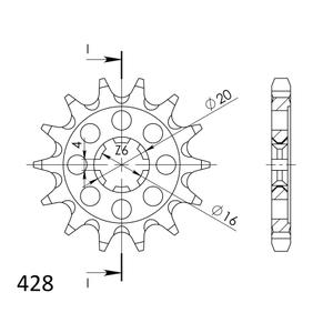 Első lánckerék SUPERSPROX CST-555:14 14 fogak,428