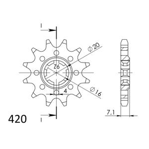 Első lánckerék SUPERSPROX CST-413:14 14 fogak,420