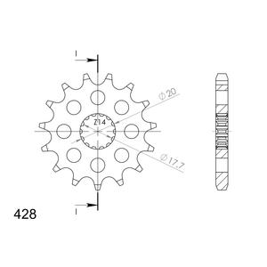 Első lánckerék SUPERSPROX CST-558:16 16 fogak,428