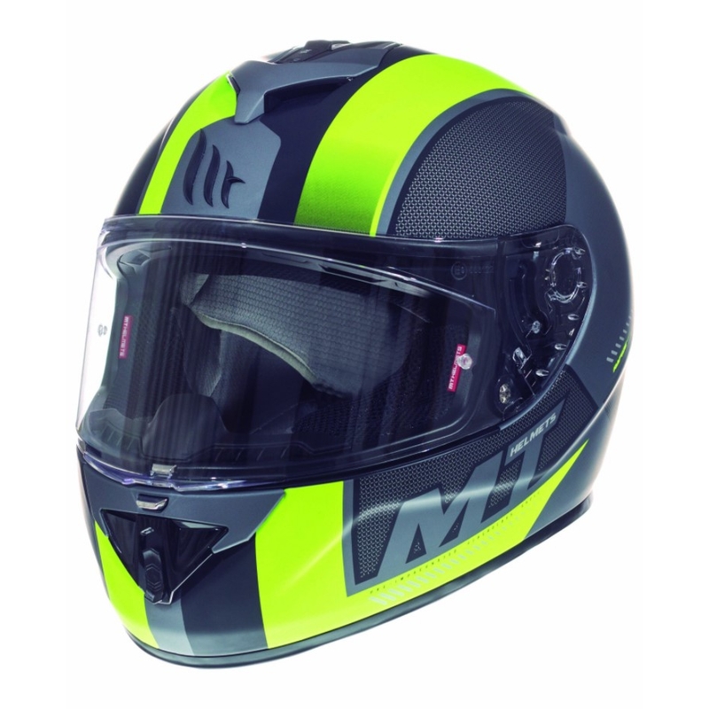 Integrált motorkerékpár sisak MT Rapide Előzi meg a fekete matt-fluo sárga