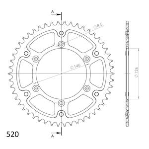 Rear sprocket SUPERSPROX STEALTH RST-808:50-GLD arany 50 fogak,520