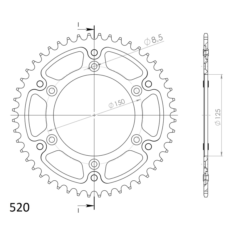 Rear sprocket SUPERSPROX STEALTH arany 48 fogak,520