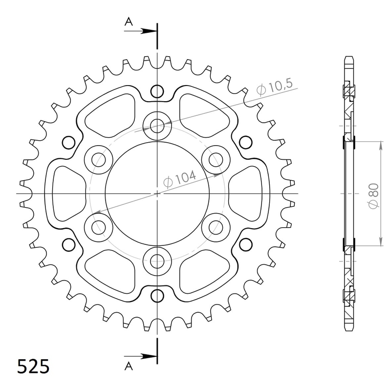 Rear sprocket SUPERSPROX STEALTH arany 40 fogak,525