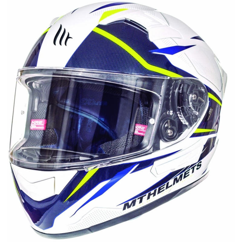 Integrált motoros sisak MT Kre Intrepid SV fehér fluo sárga