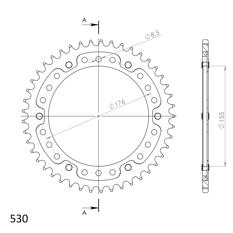 Rear sprocket SUPERSPROX STEALTH arany 45 fogak,530