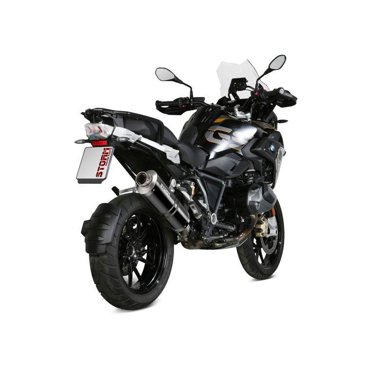 Kipufogóvég STORM OVAL Acélos fekete részére BMW R 1250 GS 2019-2023, BMW R 1250 GS Adventure 2019-2023