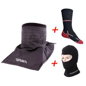 Szett: RSA Soul nyakmelegítő + RSA Heat termo motoros maszk + RSA Classic funkcionális zokni