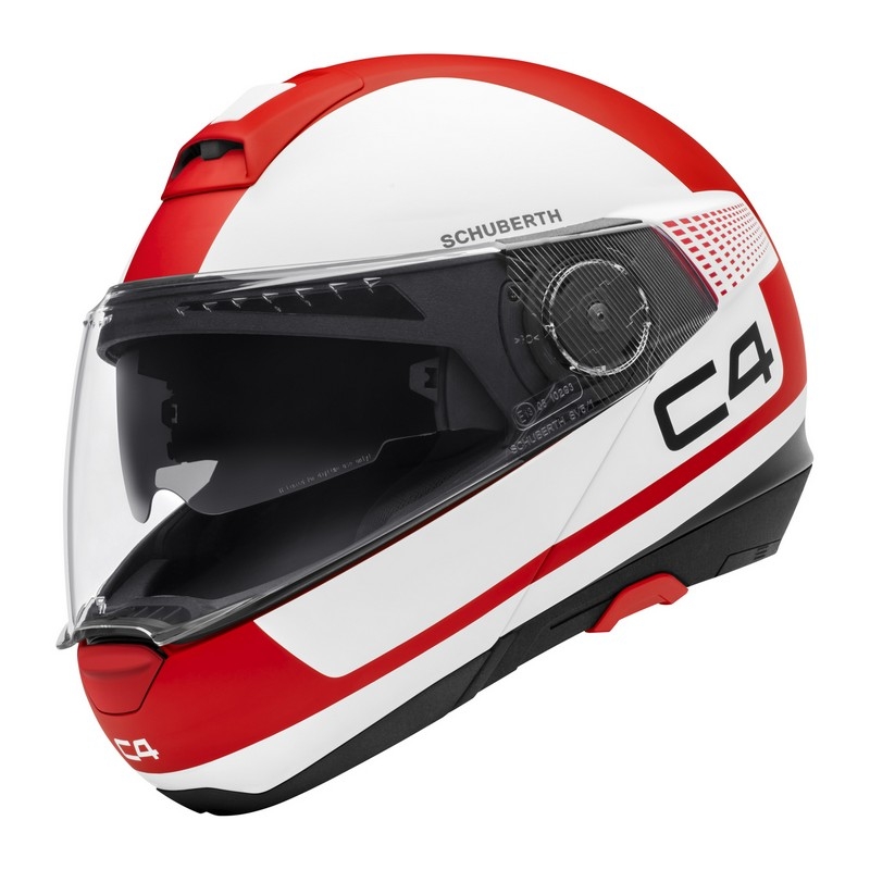 Billenő sisak motorkerékpárhoz Schuberth C4 fehér-piros eladó kiárusítás