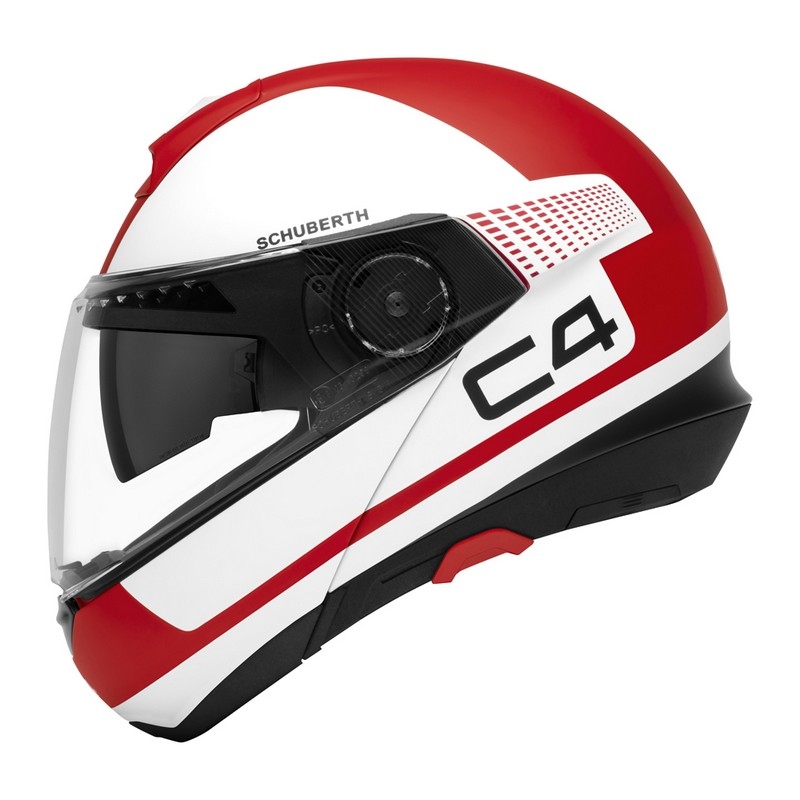Billenő sisak motorkerékpárhoz Schuberth C4 fehér-piros eladó kiárusítás