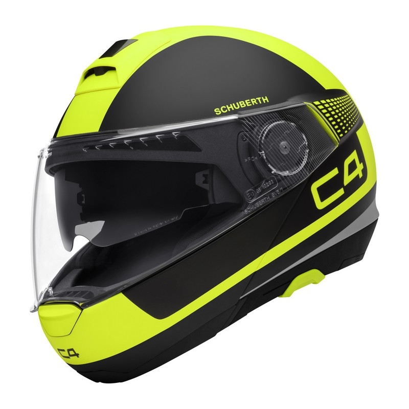 Billenő sisak motorkerékpárhoz Schuberth C4 fekete-fluo sárga eladó kiárusítás