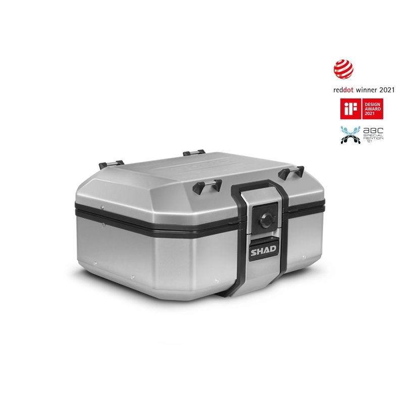 Complete set of aluminum cases SHAD TERRA, 37L topcase + 36L / 47L side cases, including mounting kit and plate SHAD YAMAHA Tenere 700 XTZ690