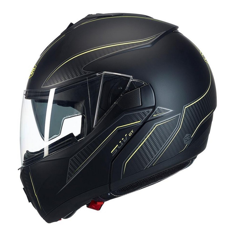 Billenő motoros sisak CMS SUV GT ST fekete-fluo sárga
