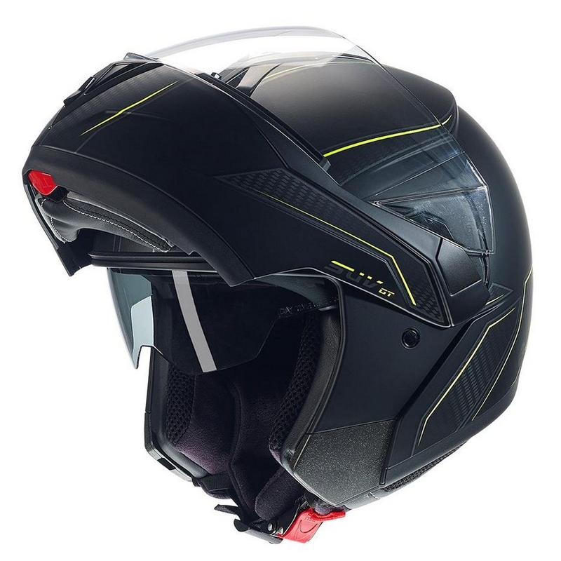Billenő motoros sisak CMS SUV GT ST fekete-fluo sárga