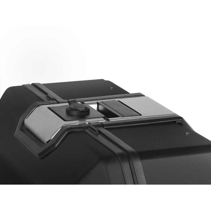 Complete set of black aluminum cases SHAD TERRA, 48L topcase + 36L / 47L side cases, including mounting kit and plate SHAD MOTO GUZZI V 85 TT