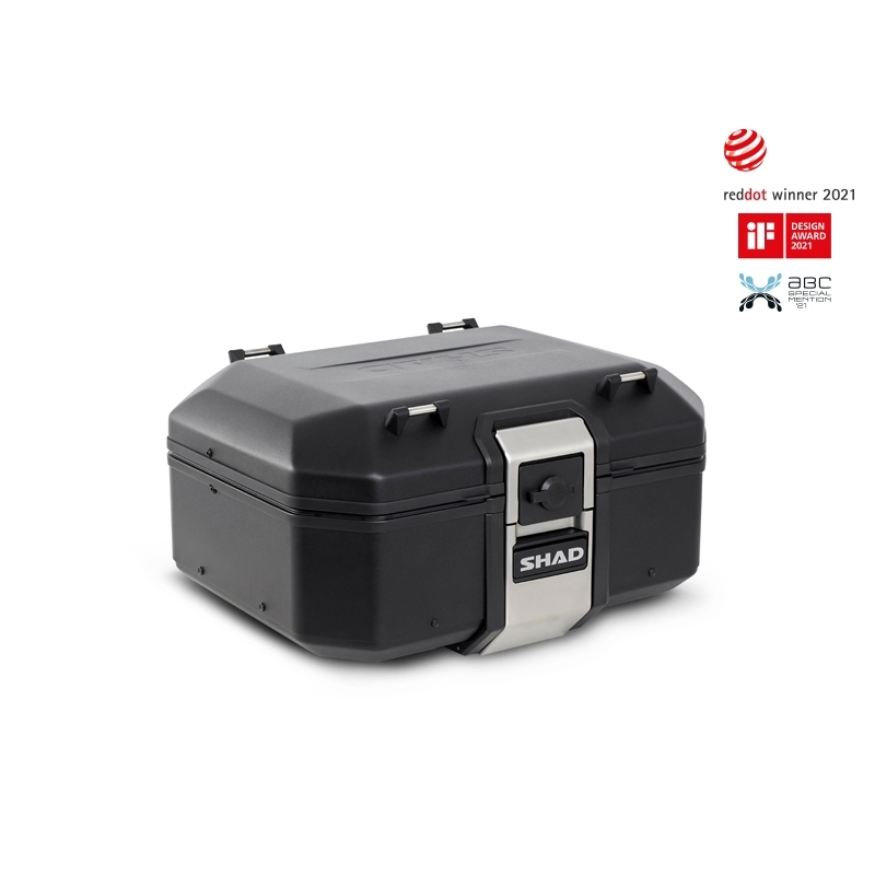 Complete set of aluminum cases SHAD TERRA BLACK, 37L topcase + 47L / 47L side cases, including mounting kit and plate SHAD YAMAHA MT-09 Tracer / Tracer 900