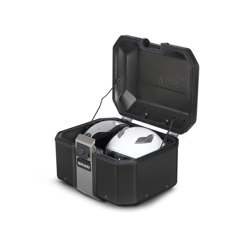 Complete set of aluminum cases SHAD TERRA BLACK, 48L topcase + 36L / 36L side cases, including mounting kit and plate SHAD HONDA X-ADV 750