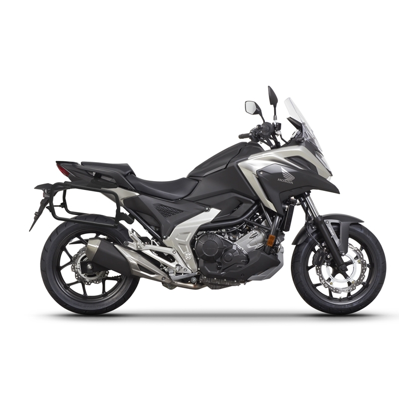 Complete set of aluminum cases SHAD TERRA, 48L topcase + 47L / 47L side cases, including mounting kit and plate SHAD HONDA NC 750 X 2021-