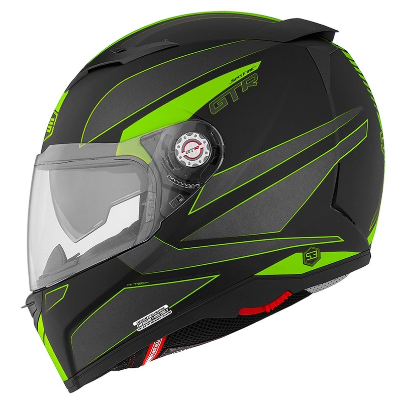 CMS GTR Spitfire fluo sárga motorkerékpár sisak