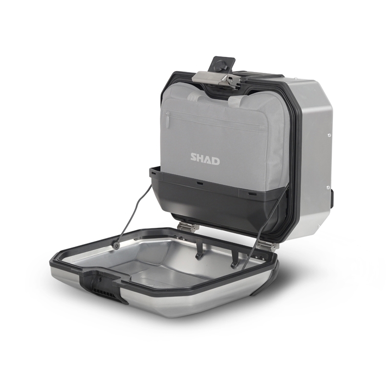 Complete set of aluminum cases SHAD TERRA, 55L topcase + 36L / 36L side cases, including mounting kit and plate SHAD Moto Morini X-Cape 649