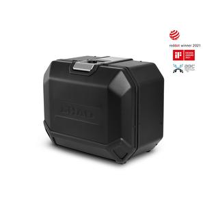 Complete set of aluminum cases SHAD TERRA BLACK, 48L topcase + 36L / 47L side cases, including mounting kit and plate SHAD CF Moto 800MT