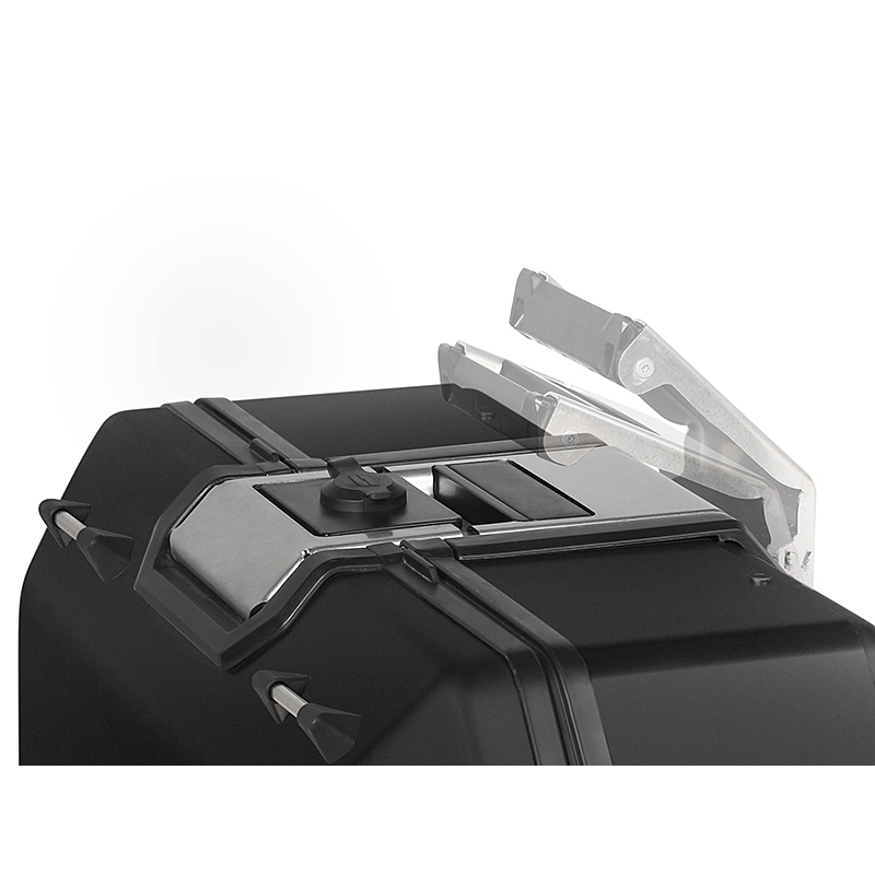 Complete set of aluminum cases SHAD TERRA BLACK, 55L topcase + 36L / 47L side cases, including mounting kit and plate SHAD CF Moto 800MT