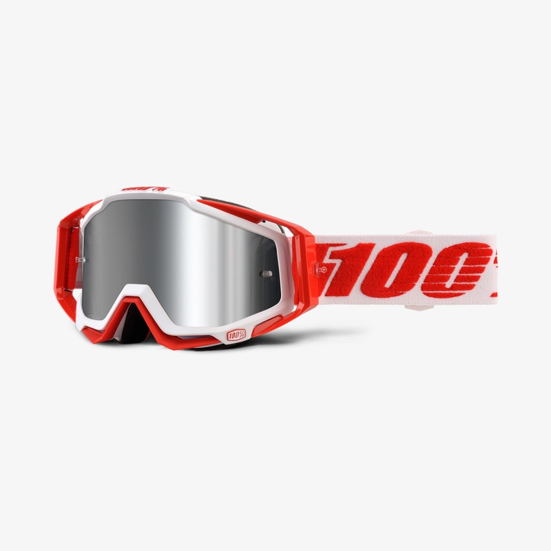 Szemüveg 100% Racecraft PLUS Bilal piros-fehér (ezüst szemellenző)