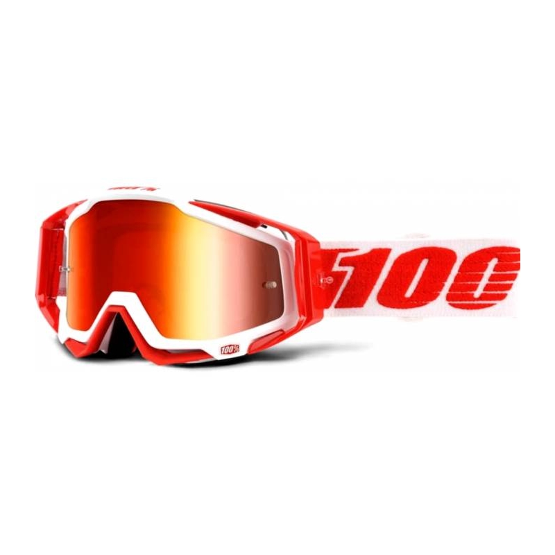 Szemüveg 100% Racecraft Bilal piros (piros króm plexi, átlátszó plexiüveg)