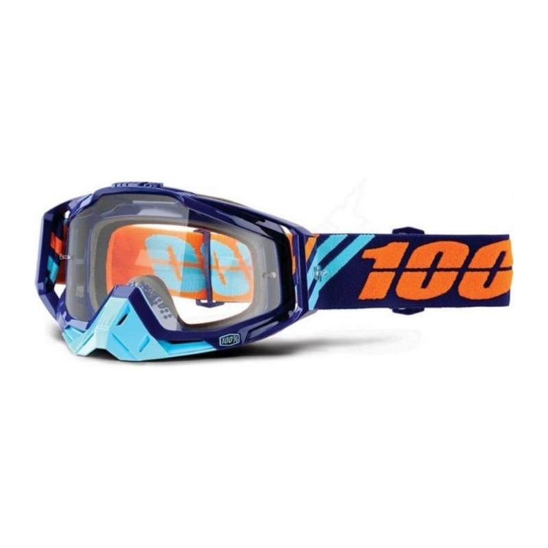 Szemüveg 100% Racecraft Calculus Navy kék-türkiz (átlátszó plexiüveg)