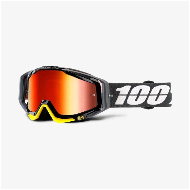 Szemüveg 100% Racecraft Fortis (piros króm plexi + átlátszó plexiüveg)