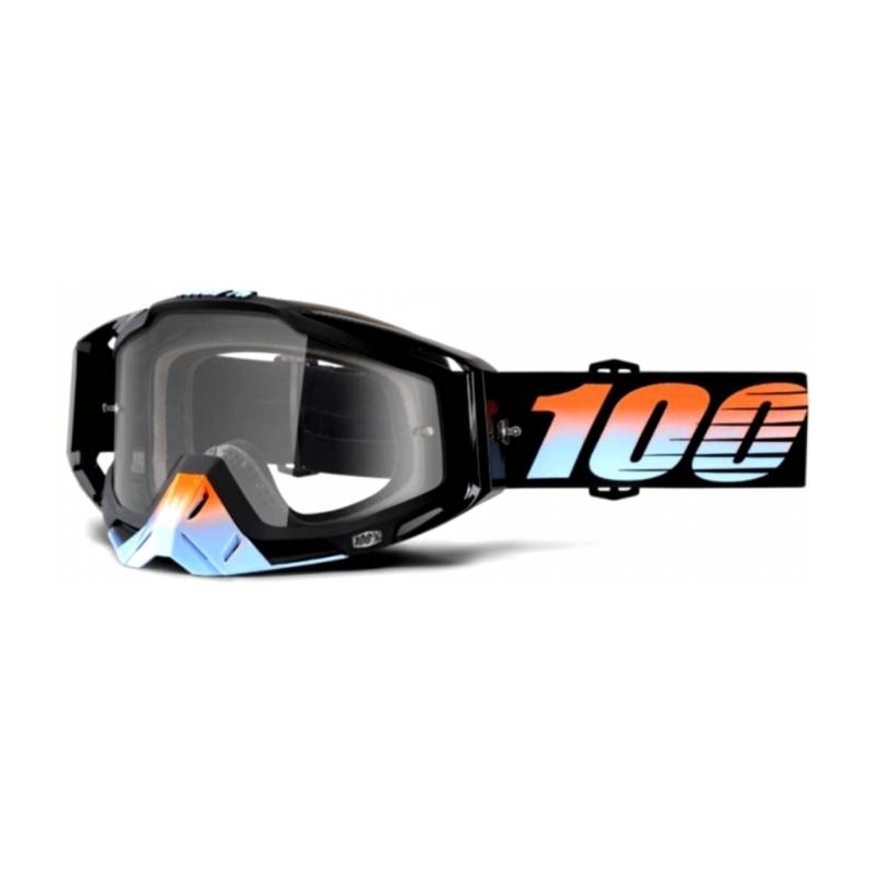 Szemüveg 100% Racecraft Starlight fekete (átlátszó plexiüveg)