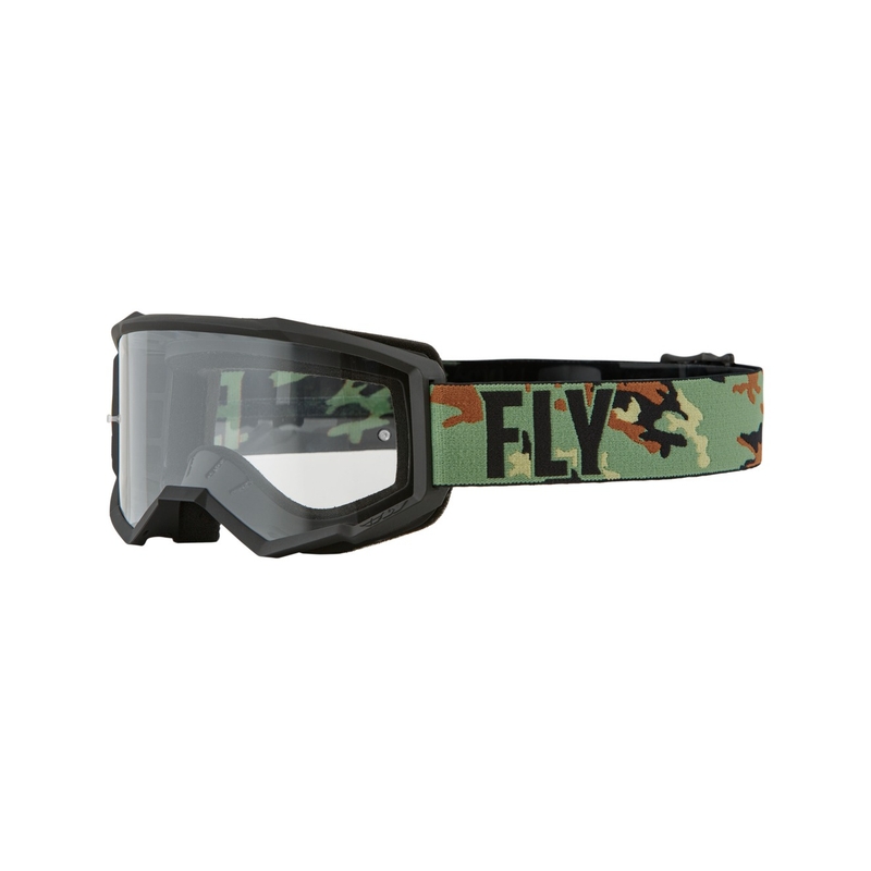 FLY Racing Focus motokrossz szemüveg fekete-camo (átlátszó plexi)