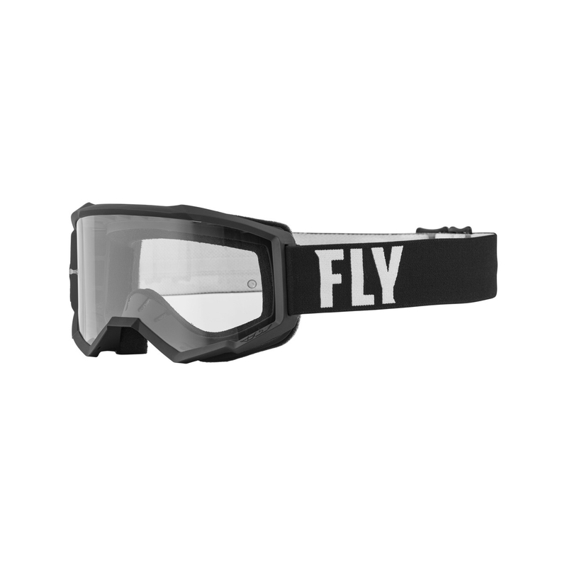 FLY Racing Focus motokrossz szemüveg fekete-fehér (átlátszó plexi)