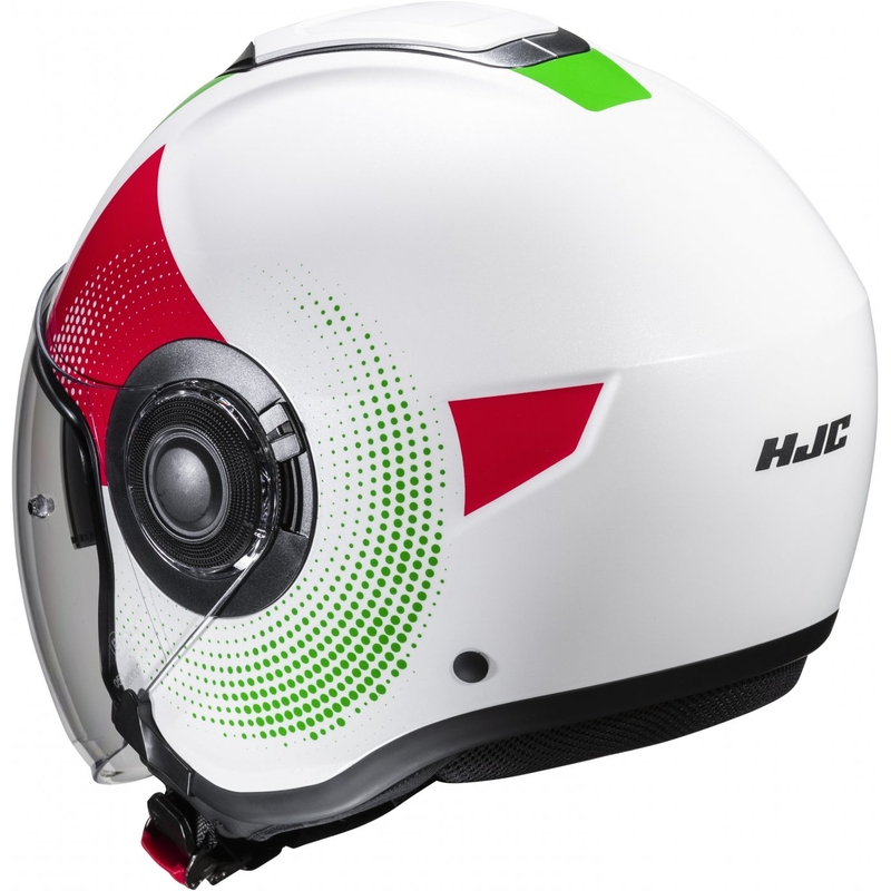 HJC i40N Pyle MC41 nyitott motoros bukósisak piros-zöld-fehér