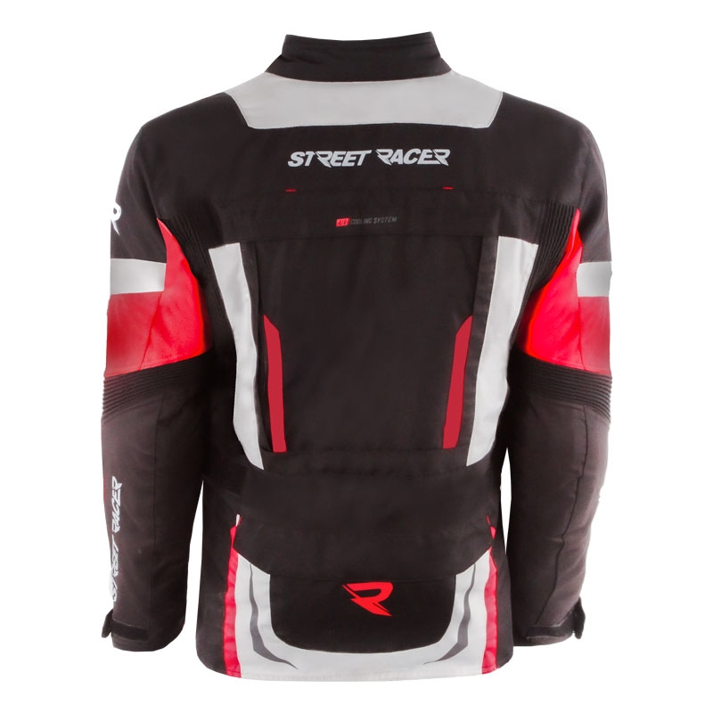 Street Racer Hilax motoros kabát fekete-szürke-piros