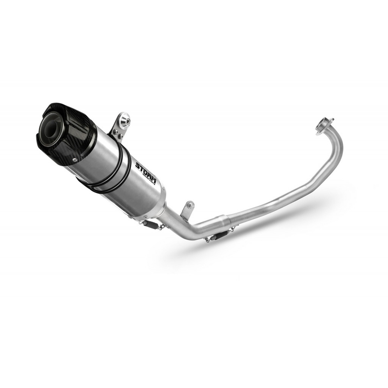 Teljes kipufogó rendszer 1x1 STORM GP Stainless Steel with carbon cap részére YAMAHA YZF-R 125 2014-2018, YAMAHA MT 125 2015-2019