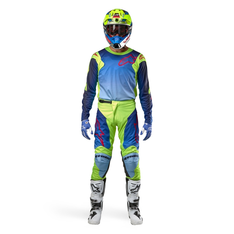 Alpinestars Racer Hoen motocross mez fluo sárga-kék-piros