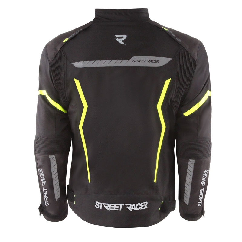 Street Racer Flex motoros kabát fekete-fluo sárga