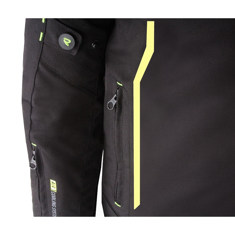 Street Racer Flex motoros kabát fekete-fluo sárga
