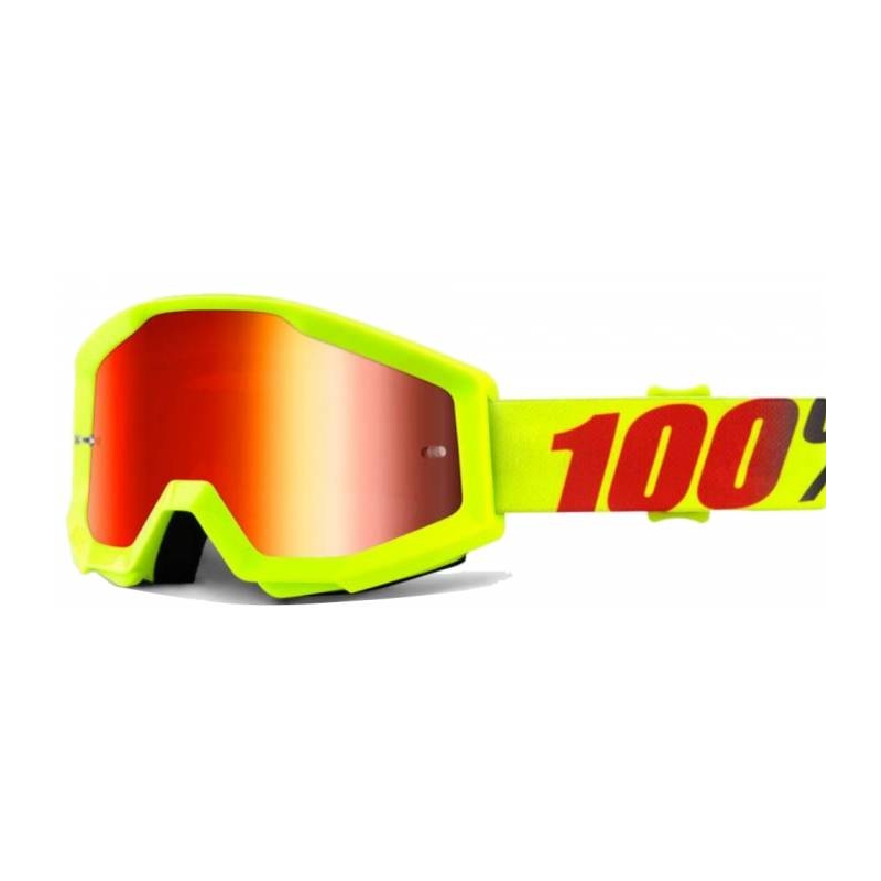 Szemüveg 100% Strata Mercury sárga (piros króm plexi csapokkal csillámhoz)