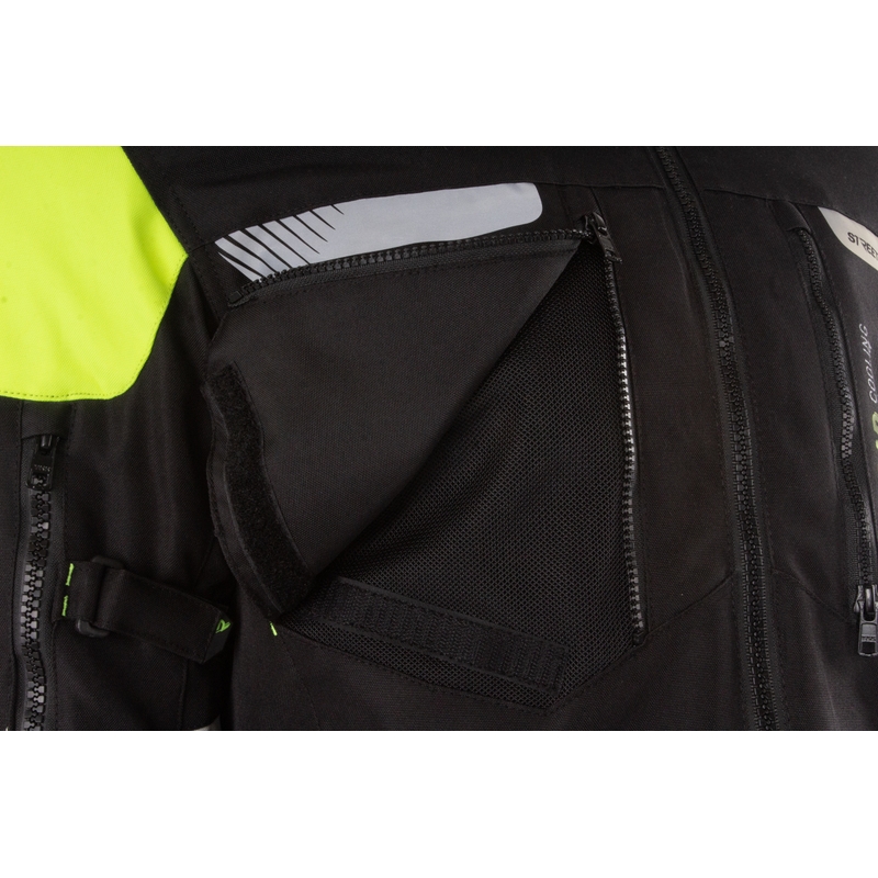 Street Racer All Season motoros kabát fekete-fluo sárga