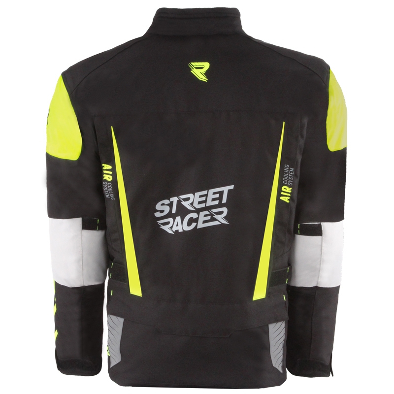 Street Racer All Season motoros kabát fekete-fluo sárga