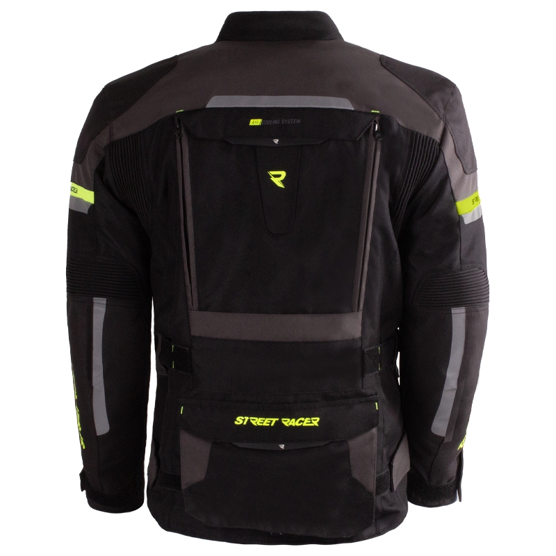 Street Racer Rocket motoros kabát fekete-szürke-fluo sárga